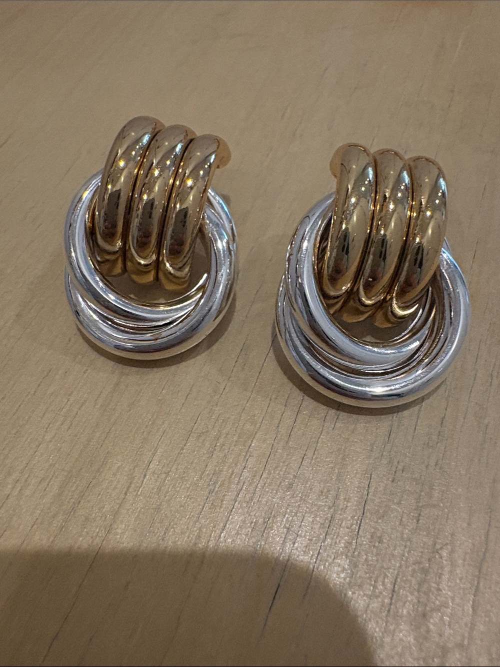 Heaven Mayhem Two-Tone Gold and Silver Link Drop Earrings